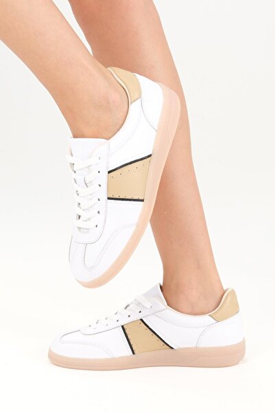 Mio Gusto Emilia Genuine Leather White Color Women's Sports Shoes