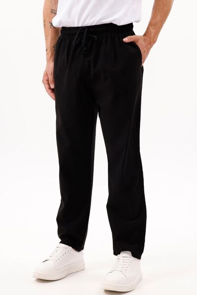 freemen Ανδρικό μαύρο φαρδύ παντελόνι - Μεγάλο εύρος μεγεθών-