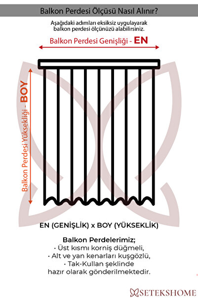 Setekshome Kalın Düğmeli Kuş Gözlü Bağcık Hediyeli Balkon Perdesi Sarı-beyaz