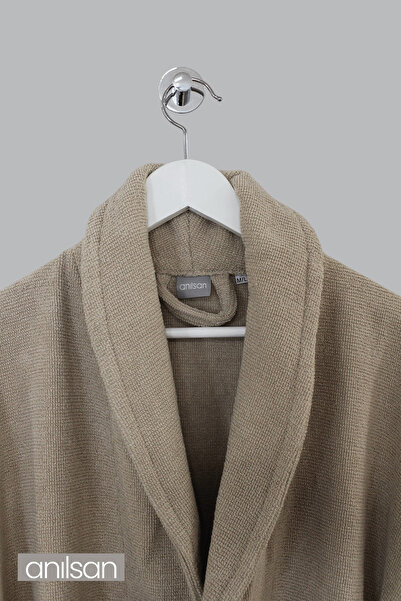 Anılsan Μπουρνούζι 100% βαμβακερό μπεζ - Μπουρνούζι ξενοδοχείου Şalyaka, Ιδανικό για Spa, Κατάλληλο για Καθημερινή Χρήση