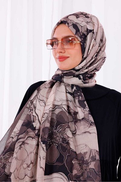 Freeista Dusty Brown Patterned Shawl Lina 25042507340