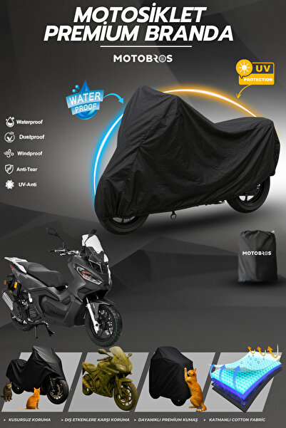 Motobros قماش القنب للدراجات النارية Seha أسود مقاوم للماء ومتين (أعلى سماكة)...