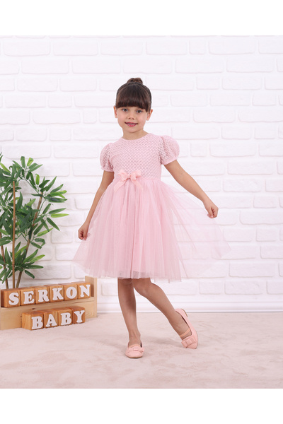 Serkon BABY Robası Dantel Modena Tüllü Kız Çocuk Elbise