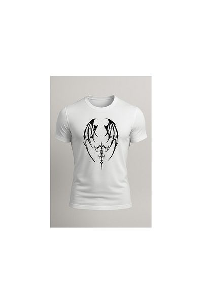 BLACKSAFE 100% Polyester Dtf Printed Sports T-Shirt - White Model 3