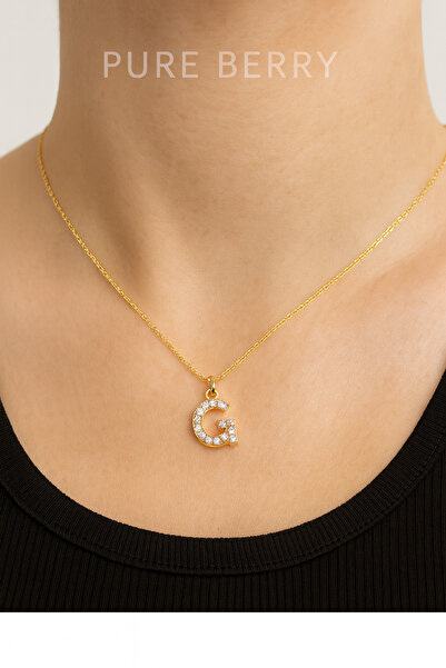 PURE BERRY قلادة من الفولاذ بحرف G