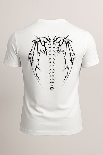 BLACKSAFE 100% Polyester Dtf Printed Sports T-Shirt - White Model 4