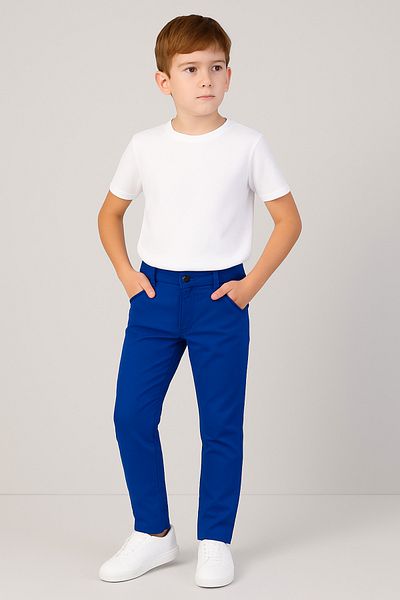 Trendy Mall Saks Blue Lycra Boy's Trousers