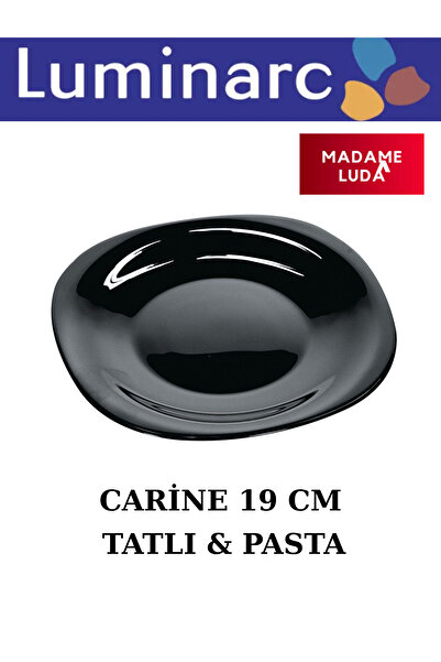 Luminarc Carine Siyah 6 Adet 6 Kişilik 19 Cm (TATLI-PASTA-MEYVE) Tabağı. Madame Luda.