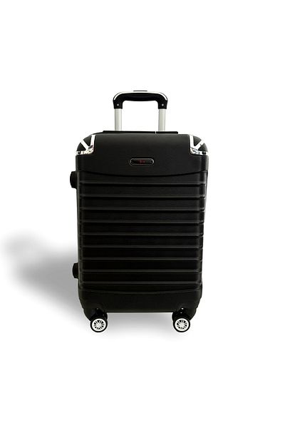Rorik Cărucior din policarbonat, 35 L, S 55x35x20 cm, roți duble 360°, valiză cu mâner telescopic, Negru