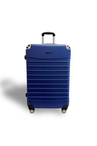 Rorik Cărucior din policarbonat, 92 L, L 77x45x30 cm, roți duble 360°, valiză cu mâner telescopic, albastru