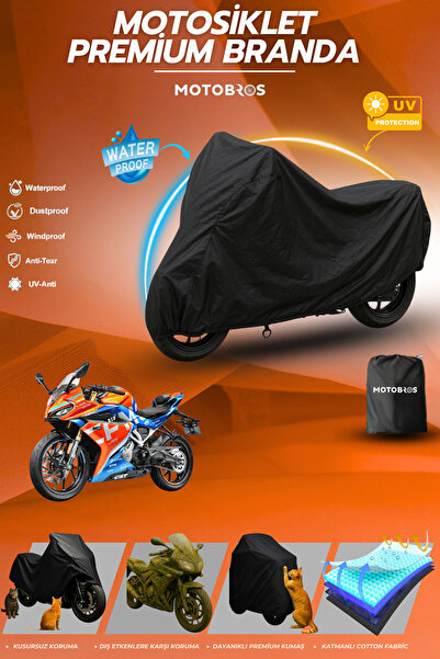 Motobros قماش القنب للدراجات النارية CF 250 SR أسود مقاوم للماء ومتين (أعلى س...