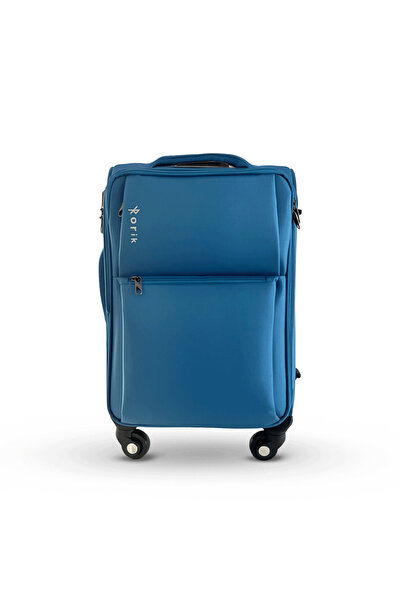 Rorik Troler textil, 35 L, S 55x37x20 cm, roți 360°, valiză cu mâner telescopic, albastru deschis