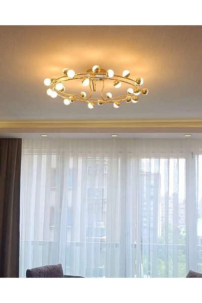 Özcan Aydınlatma 2842-27-03 Stary 80cm 27'Lİ PLAFONYER SARI