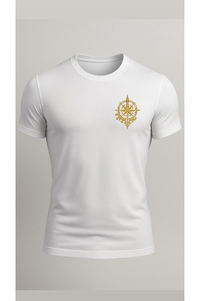 BLACKSAFE 100% Polyester Dtf Printed Sports T-Shirt - White Model 5