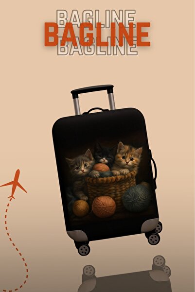 Bagline حقيبة سفر متينة مطبوعة على شكل سلة قطط من نسيج الليكرا المرن وحقيبة حقيبة