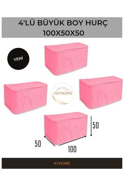 AYHOME Pembe Renk Hurç 100 X 50 X 50 Cm Ebatında Mega Boy Hurç Taşınma Hurcu ...