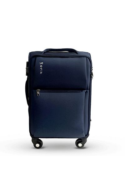 Rorik Troler textil, 35 L, S 55x37x20 cm, roți 360°, valiză cu mâner telescopic, albastru închis