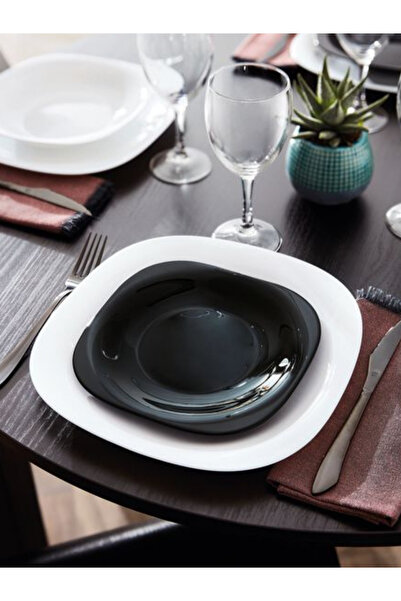 Luminarc Carine Siyah 6 Adet 6 Kişilik 19 Cm (TATLI-PASTA-MEYVE) Tabağı. Madame Luda.