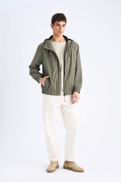DeFacto Water Repellent Regular Fit Seasonal Spring Hooded Zipper Coat D7883Ax25Sp