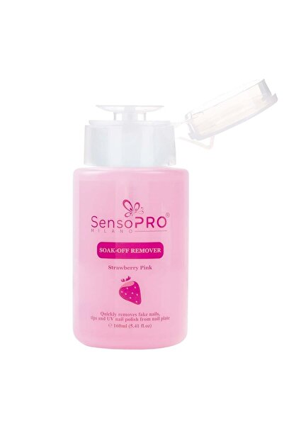 SensoPRO Milano Dizolvant de ojă SensoPRO Milano Strawberry - Dizolvant de gel, ojă semipermanentă, vârfuri, 160 ml