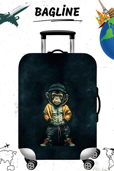 Bagline حقيبة متينة من القماش المرن من الليكرا مع طباعة قرد