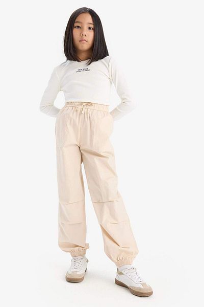 DeFacto Girl's Parachute Jogger Leg Cotton Trousers D7606A825Sm