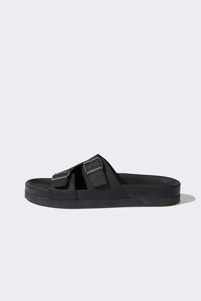 DeFacto Men's Flat Sole Faux Leather Slippers E6248Ax25Hs