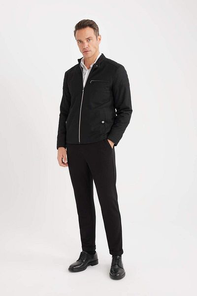 DeFacto Slim Fit Slim Fit Stand Collar Zippered Coat D7534Ax25Sp