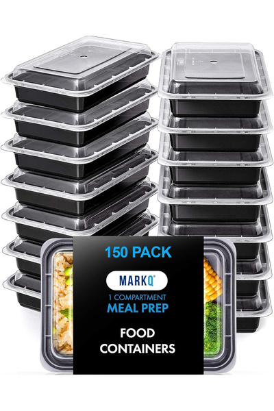 MARKQ [150 Pack] [32 Oz] Meal Prep Containers with Lids – 1-Compartment Reusa...