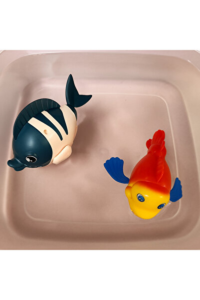 LRS STORE 2 Adet Oyuncak Kurmalı Yüzen Balık ,Banyo -Havuz Oyuncağı Balık Nem...