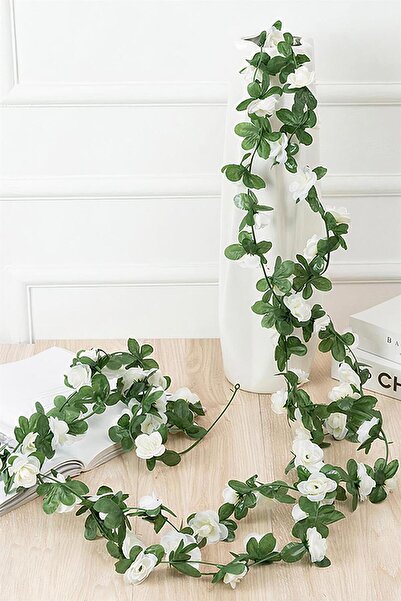 Buka Shops Artificial White Rose Ivy Flower