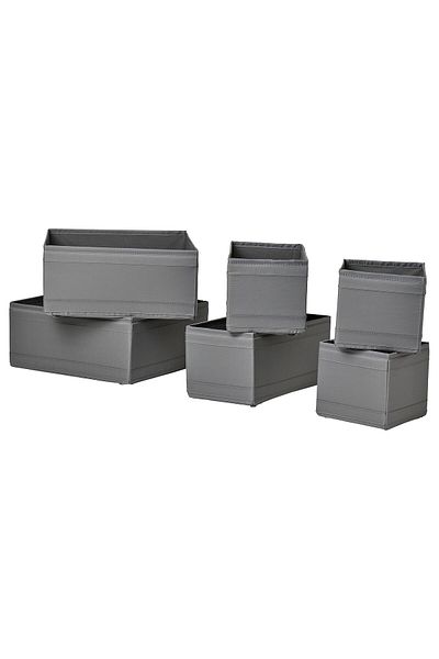 IKEA Dark Gray Skubb Box Set - 6 Pieces 40399998