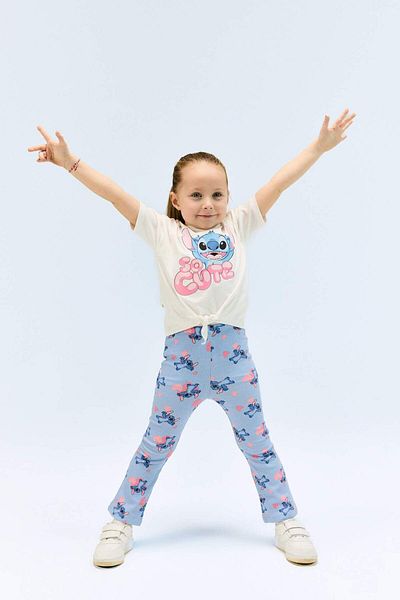 DeFacto Baby Mädchen Disney Lilo & Stitch 2-teiliges Set Rundhals-Kurzarm-T-Shirt mit geripptem Leibchen Spanisch P