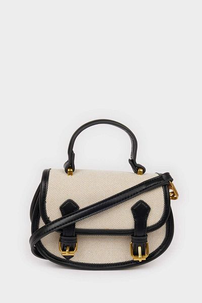 DeFacto Women's Canvas Look Faux Leather Shoulder Bag E3714Axns