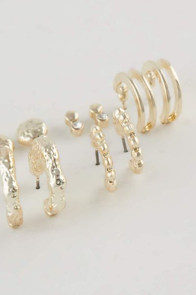 DeFacto Women's 6-Piece Gold Earrings E3064Axns