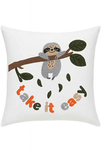 Melina Home Deco Tembel Hayvan Figürlü Dekoratif Kırlent Kılıfı, Punch Nakış ...