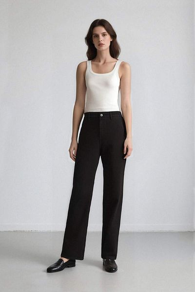 DeFacto Coool Straight Fit Gabardine Trousers High Waist E4346Ax25Sp