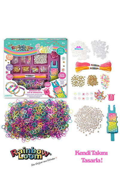 hediyecik Rainbow Loom Braid & BEAD With Loom Tezgahlı Bileklik,Takı Yapma Se...