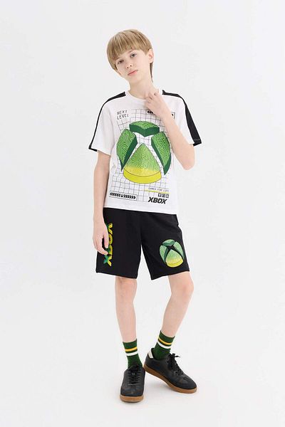 DeFacto Boy's Xbox 2-Piece Suit Short-Sleeved T-Shirt with Elastic Waist Shorts E4191A825Sm
