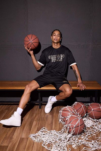 DeFacto DeFactoFit NBA Chicago Bulls Oversize Широкий крій Велосипедний комір З принтом на спині Короткий рукав Футболка E0361