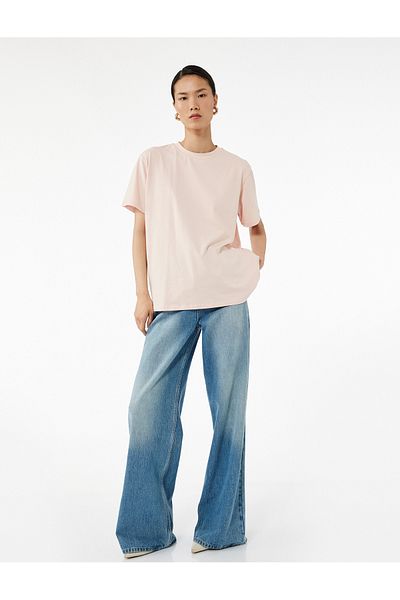 Koton Short Sleeve Crew Neck Cotton Basic Oversize T-Shirt