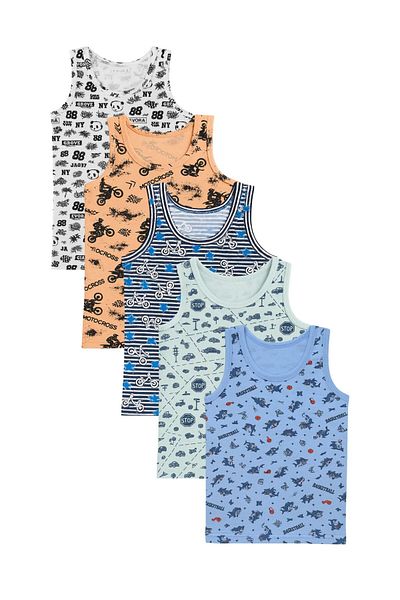 EXMOOR Boy's 5-Piece Cotton Lycra Tank Top Set