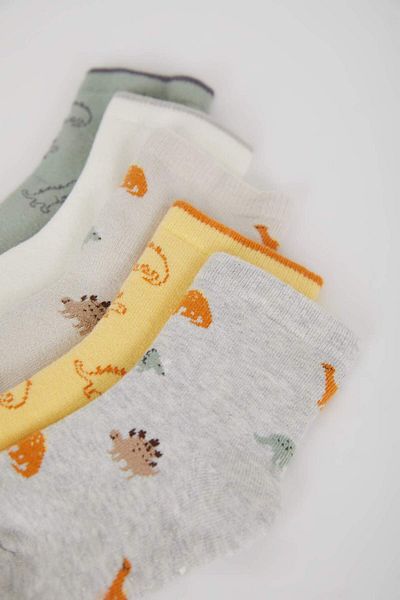 DeFacto Шкарпетки з бавовняної махрової підошви Baby Boy 5 пар D2463A5NS з антиковзаючою підошвою