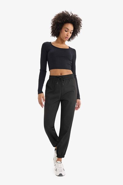 DeFacto Tricou cu mânecă lungă pentru sport cu decolteu crop DeFactoFit E7282AX24WN
