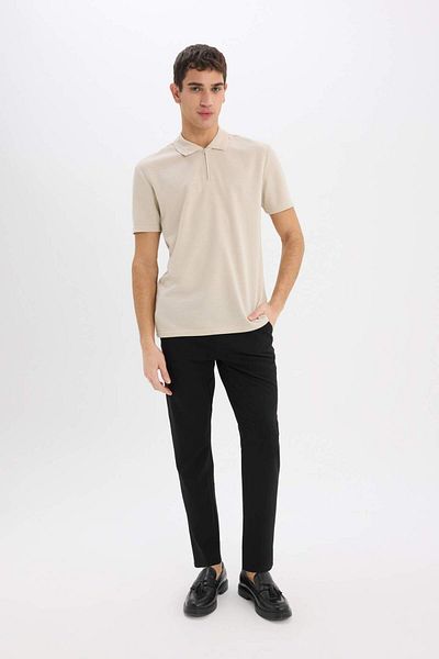 DeFacto Tricou cu mânecă scurtă, cu guler polo, cu fermoar, E4233AX25SM