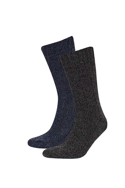 DeFacto Men's 2-Pack Wool Winter Socks E9000Axns