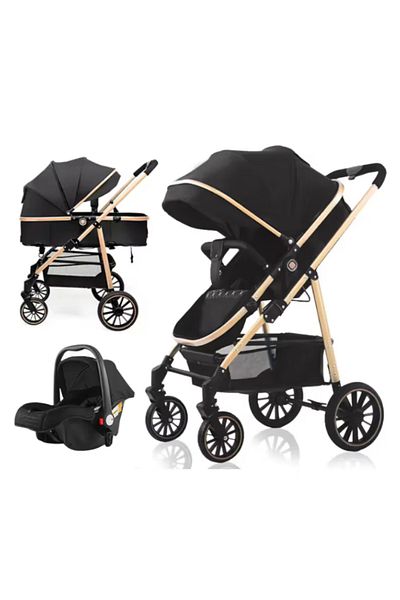 OEM Carucior 3 In 1 Pentru Bebelusi, Landou, Scaun Auto, Plasa Anti-insecte, Amortizoare,pliere Compacta