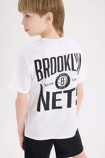 DeFacto Boys Nba Brooklyn Nets Crew Neck Back Printed Short Sleeve T-Shirt D9550A825Sm