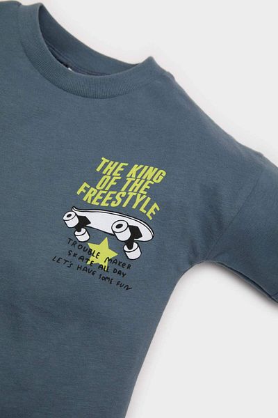DeFacto Baby Boy Crew Neck Skateboard Printed Long Sleeve T-Shirt E5959A525Sp