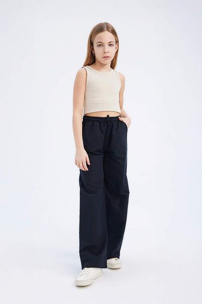 DeFacto Girls' Cotton Wide-Leg Dress - Elastic Waist D7611A825Sm